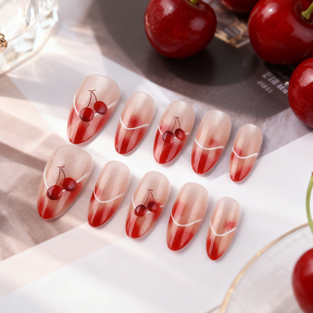 Kirsch-Themen Press-On Nagelkunst Set Brehn