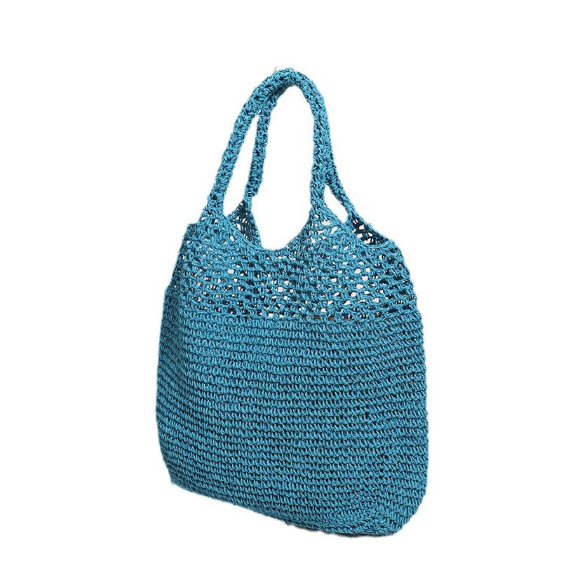 Handgeknüpfte Basttasche mit Weitem Tragegriff Brehn