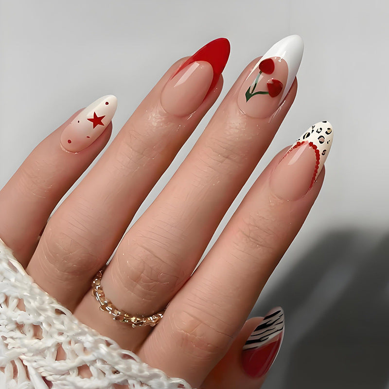Kunstnagelset mit kreativem Sternen- und Blumenmotiven Brehn