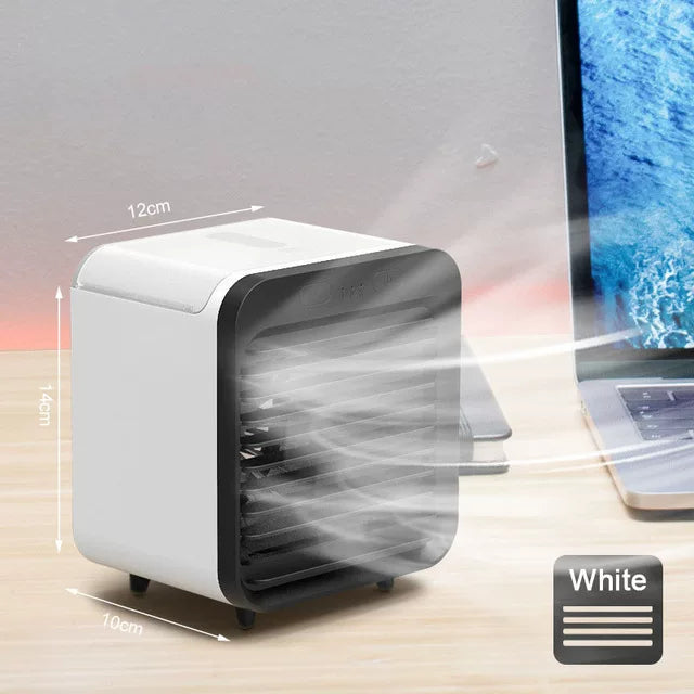 Unisex Einheitsgröße ultra-kompakter persönlicher Mikroklima-Kühlerwürfel für den Schreibtisch mit nachfüllbarem Wassertank verstellbaren Luftleitlamellen flüsterleiser USB-betriebener Ventilator Brehn