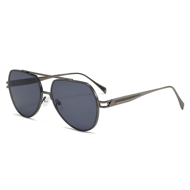 Damen Designer-Sonnenbrille im stilvollen, geschwungenen Metallrahmen Brehn