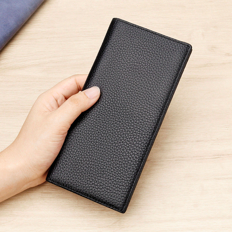 Texturiertes Leder Lang Wallet Brehn