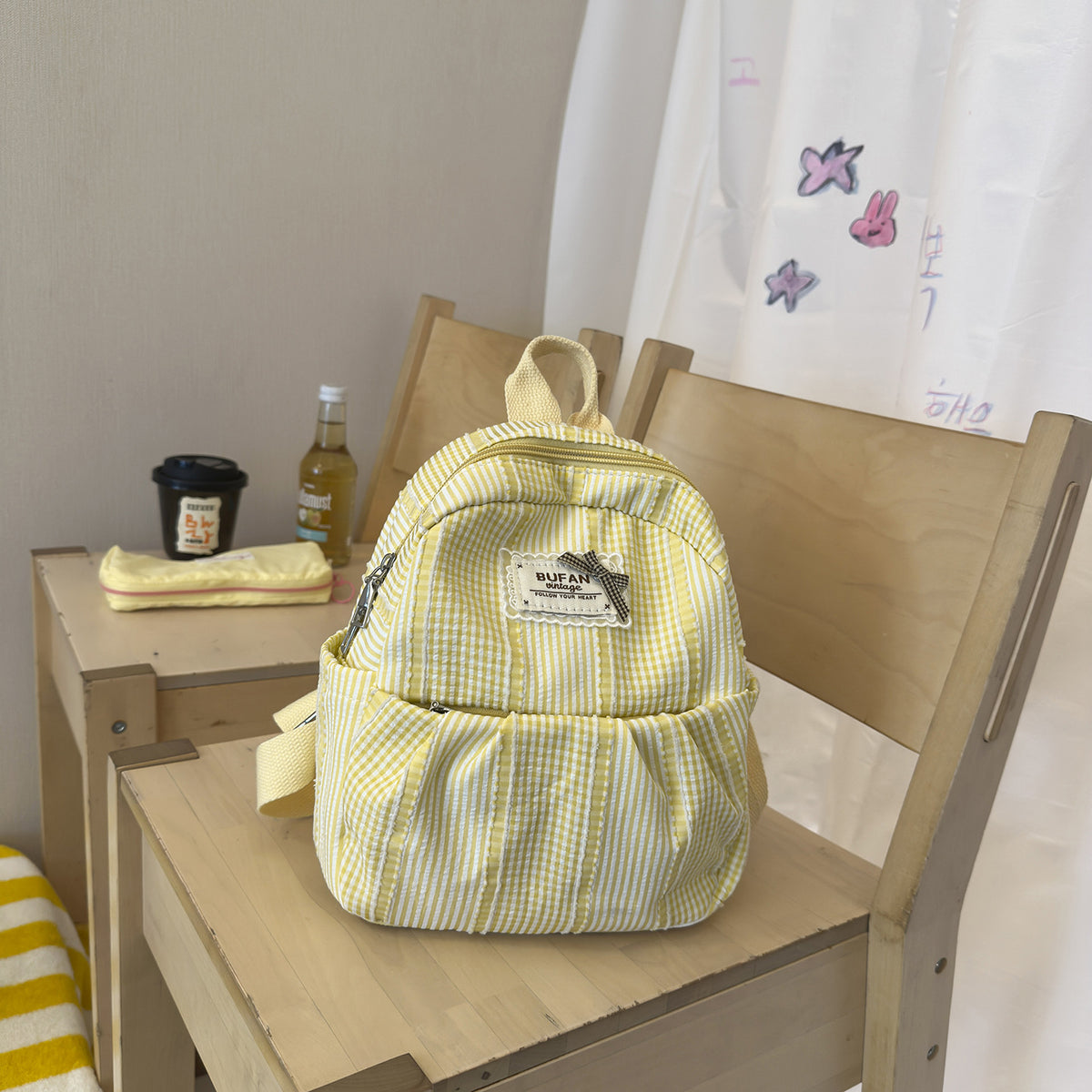 Stilvolle kleine karierten Muster Rucksack Brehn