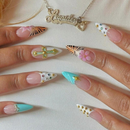 Tierisch inspiriertes Press-On-Nagelkunst-Set Brehn