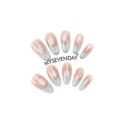 Elegante Press-On Nagelset mit French Tip Design Brehn