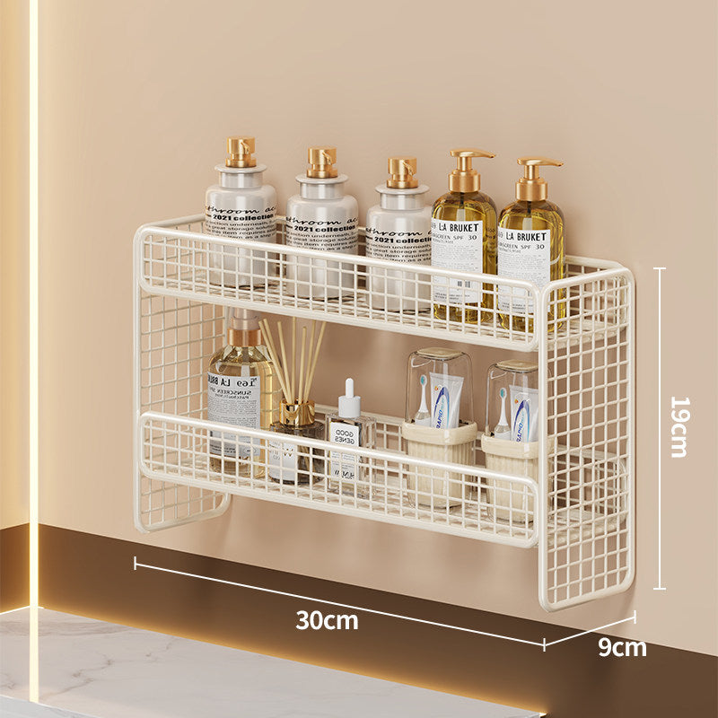 Dreifach-Tier Wandmontierter Metallgitter Badezimmer-Organizer Regal