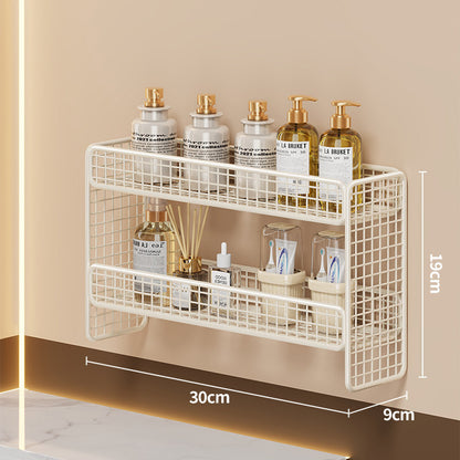 Dreifach-Tier Wandmontierter Metallgitter Badezimmer-Organizer Regal