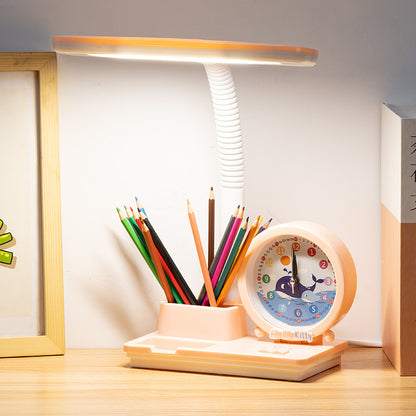 Multifunktionale Schreibtischlampe mit Uhr