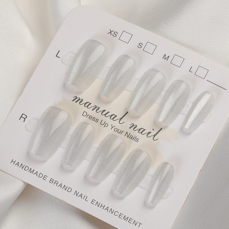 Iridescent Press-On Nagel Set mit Glitzer-Finish Brehn