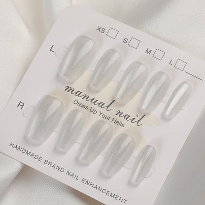 Iridescent Press-On Nagel Set mit Glitzer-Finish Brehn