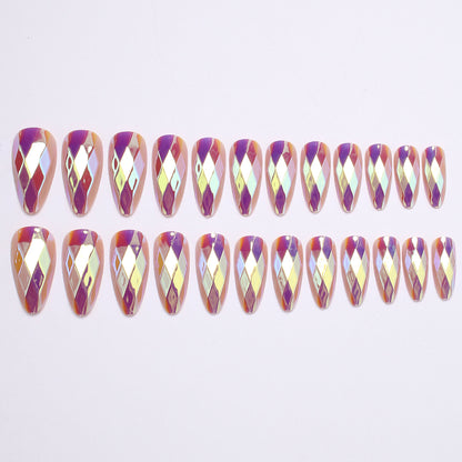 Diamantförmiges Press-On Nagelset Brehn