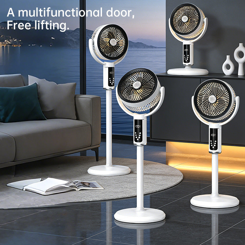 Unisex nan höhenverstellbarer oszillierender wiederaufladbarer Standventilator mit digitalem LED-Display Fernbedienung und Aromatherapie Brehn