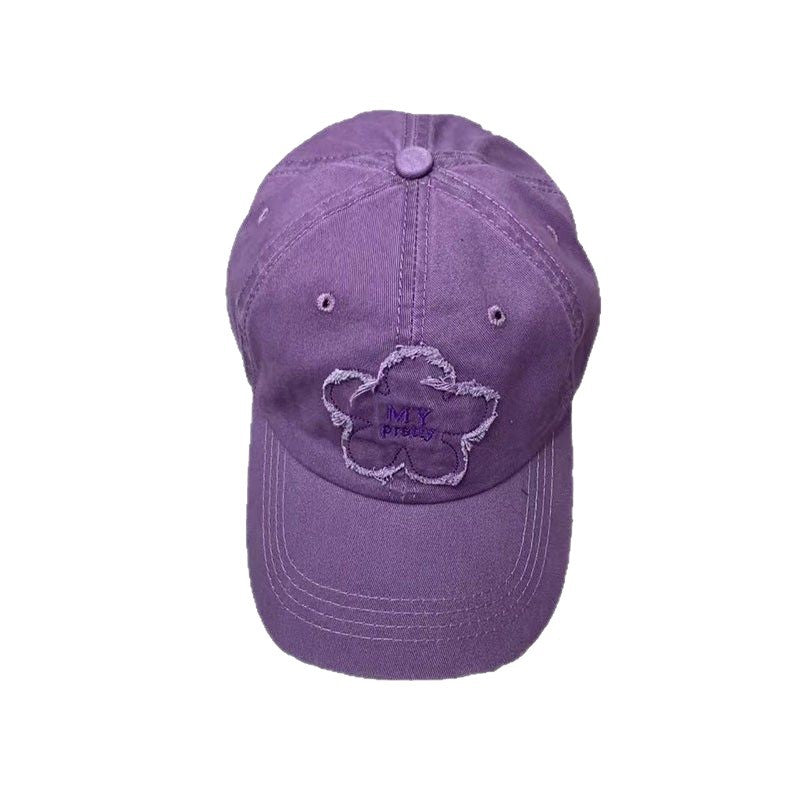 Damen Distressed Blumengestickte Baseballmütze Brehn