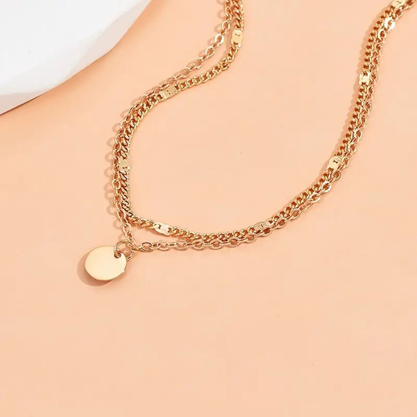 Gold Geschichteter Charm Fußkette Brehn