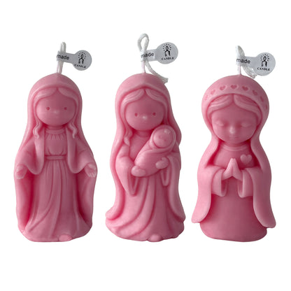 Skulpturaler Kerzenhalter der Jungfrau Maria