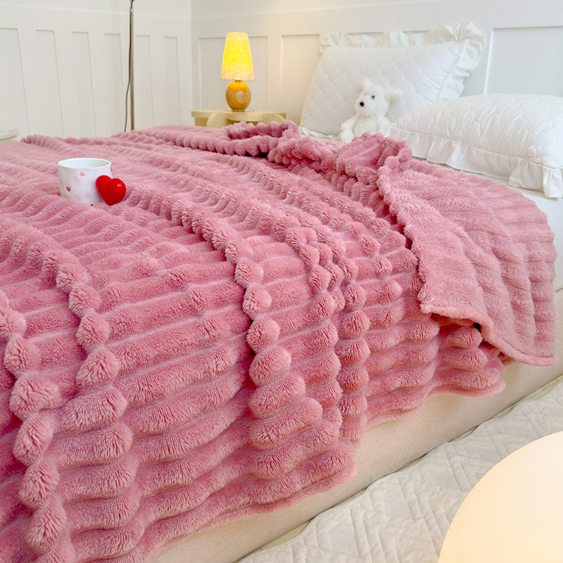 Damen Hochflor Kuscheldecke mit Wellenmuster Brehn