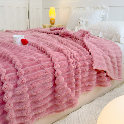 Damen Hochflor Kuscheldecke mit Wellenmuster Brehn