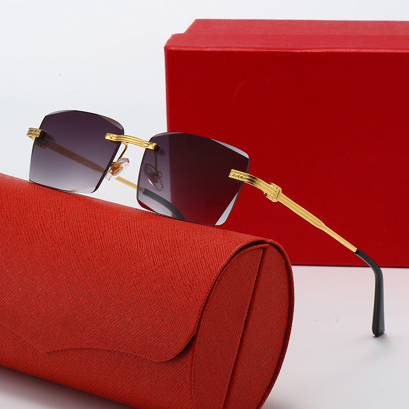 Damen exklusive geometrische Sonnenbrille mit luxuriösen Metallrahmen und polarisierenden Gläsern Brehn