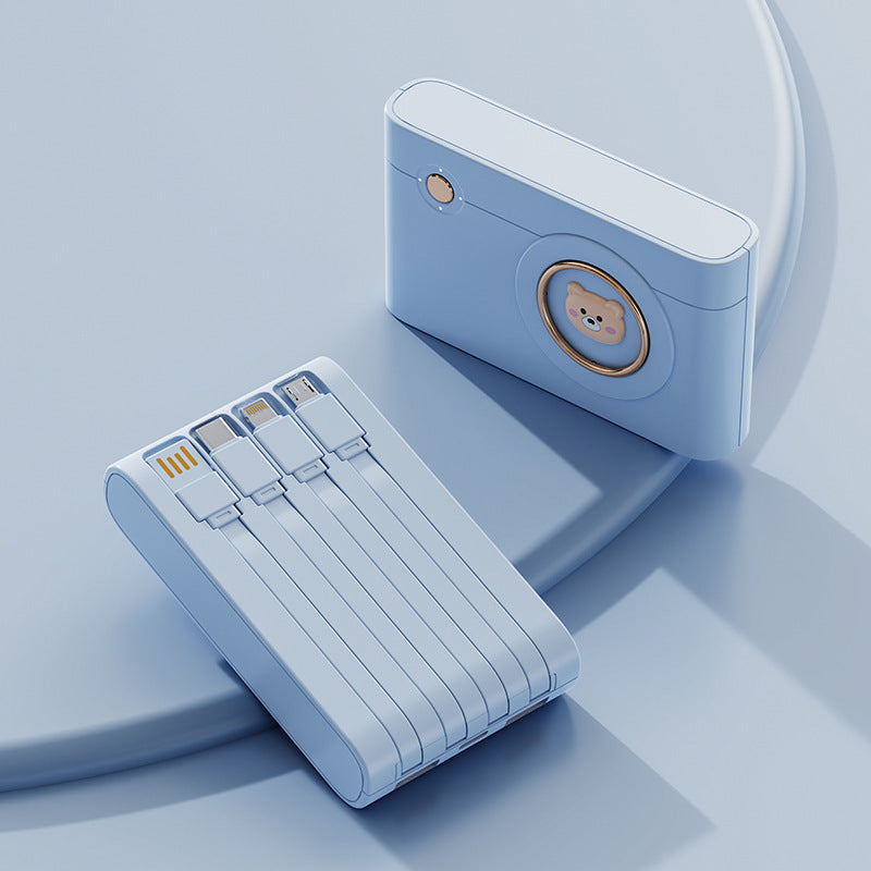 Tragbare Powerbank mit integriertem Kabelsystem und innovativer Ladefunktionen Brehn
