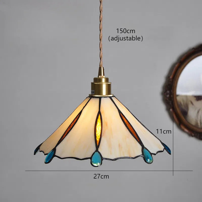 Verstellbare Vintage-Glas-Hängeleuchte