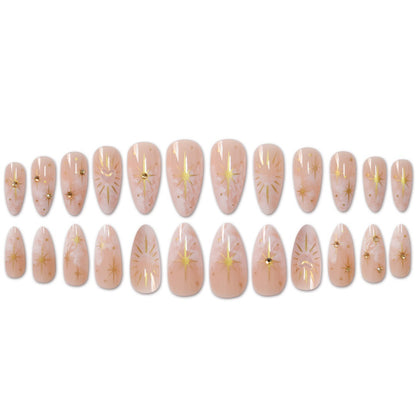 Dekoratives Stern-Akzent Druck-Nagelset Brehn