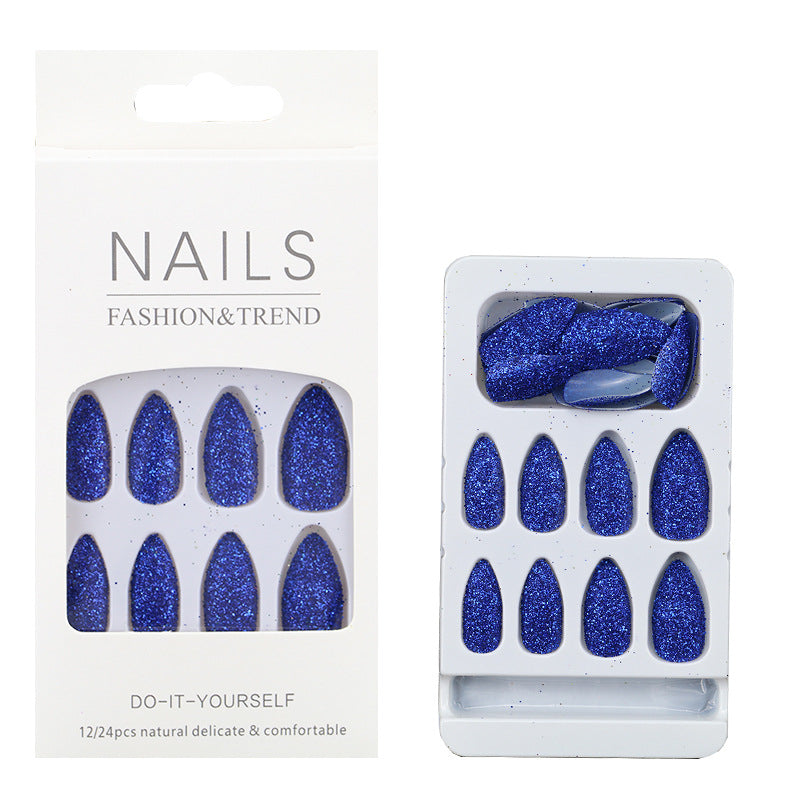Glitzernde mandelförmige Press-On Nagelspitzen Brehn