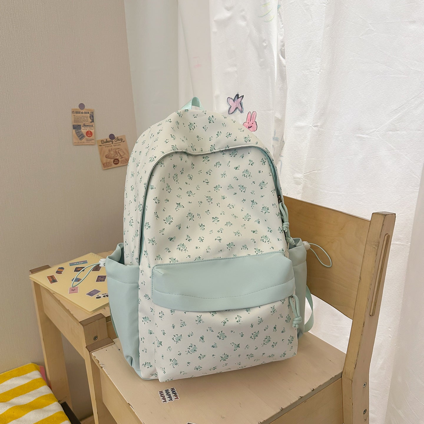 Blumenmuster Schulrucksack
