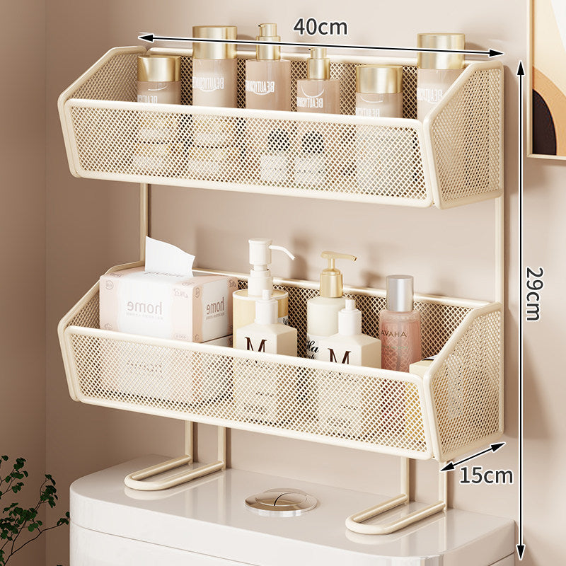 Über-Toilette Zwei-Tier Netz-Theken-Badezimmer-Organizer