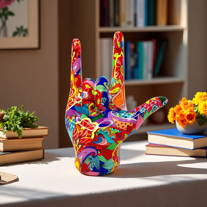 Bunte Hand-Skulptur Brehn