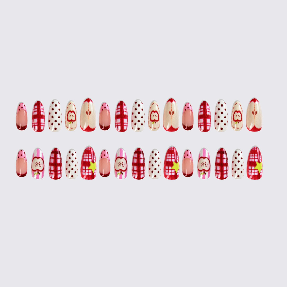 Stilvolles Kunstnagelset mit fröhlichen Obstmotiven Brehn