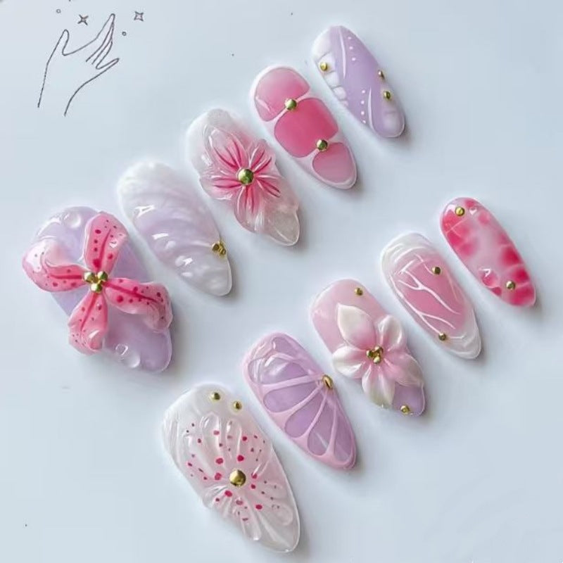 Künstlerische Blumen Press-On Nagelkollektion Brehn