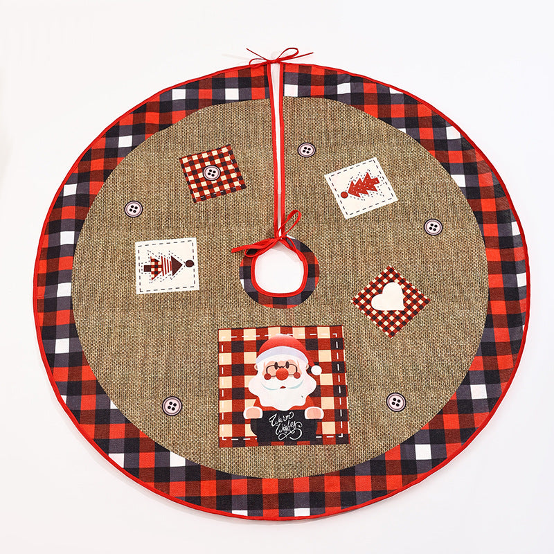 Weihnachtsbaumdecke aus Jute mit festlichem Weihnachtsmann-Motiv Brehn