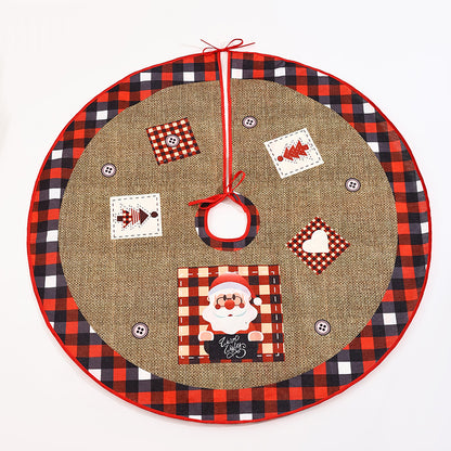 Weihnachtsbaumdecke aus Jute mit festlichem Weihnachtsmann-Motiv Brehn