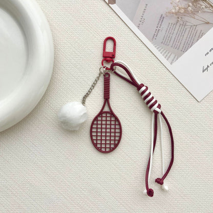 Tennisracket und Pelzball Schlüsselanhänger Brehn