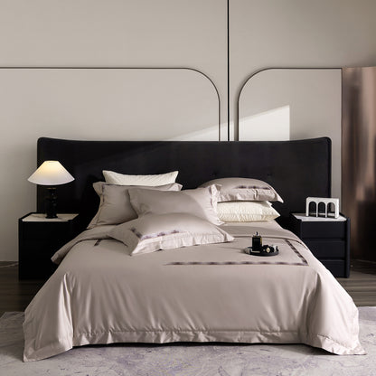 Luxus ägyptisches Baumwollsatin Bettwäsche Set mit besticktem Rand