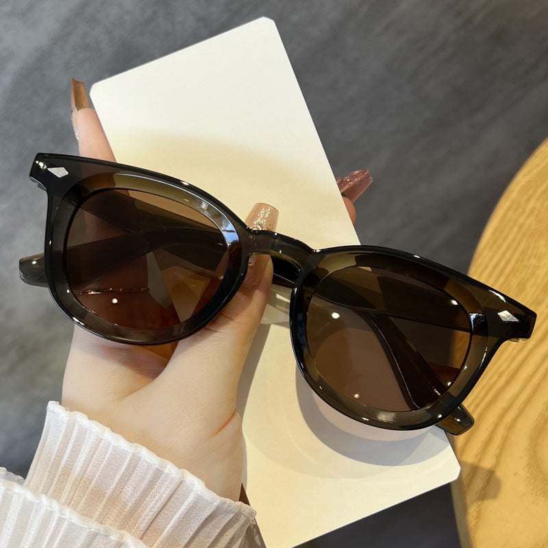 Damen modische Cat-Eye Sonnenbrille mit transparentem Rahmen Brehn