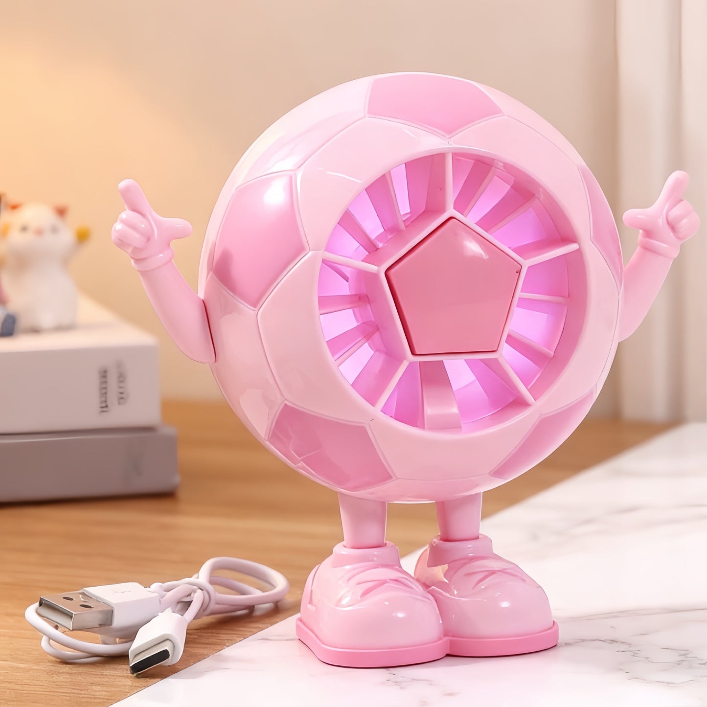 Damen kreativer Tischventilator im Fußballstil Brehn