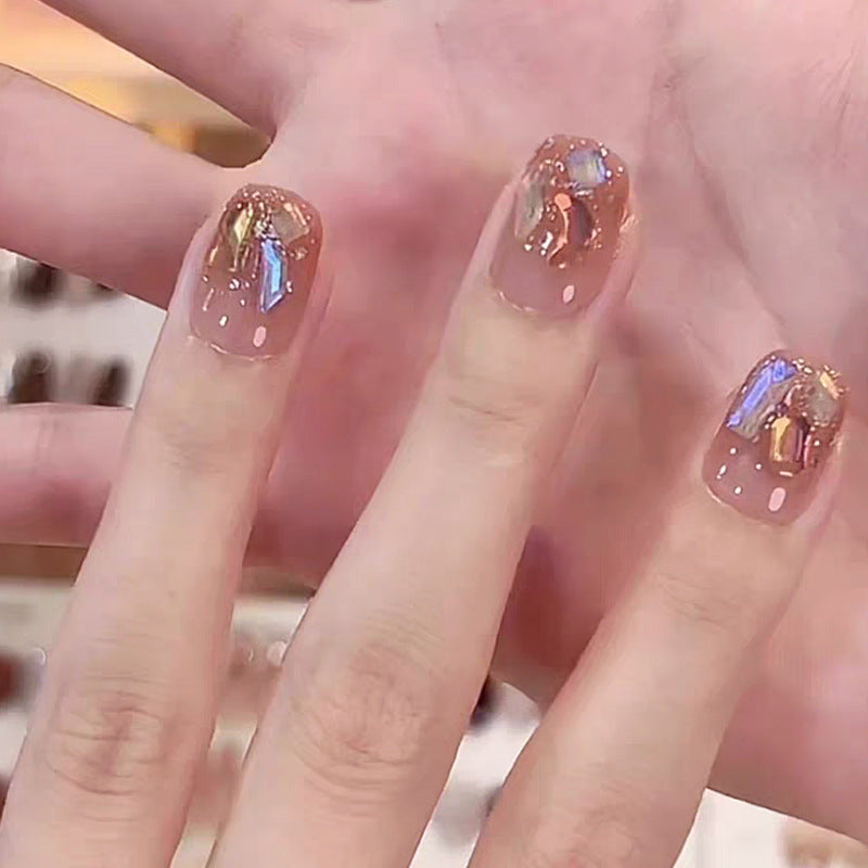 Hochwertiges Kunstnagelset mit Glitzer- und Holografischen Akzenten Brehn