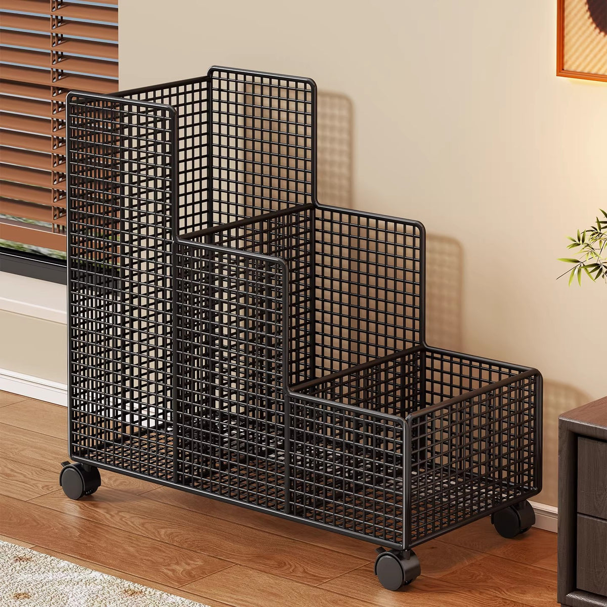 Vertikaler Mesh-Multi-Compartment-Fitnessmatte und Geräteorganizer