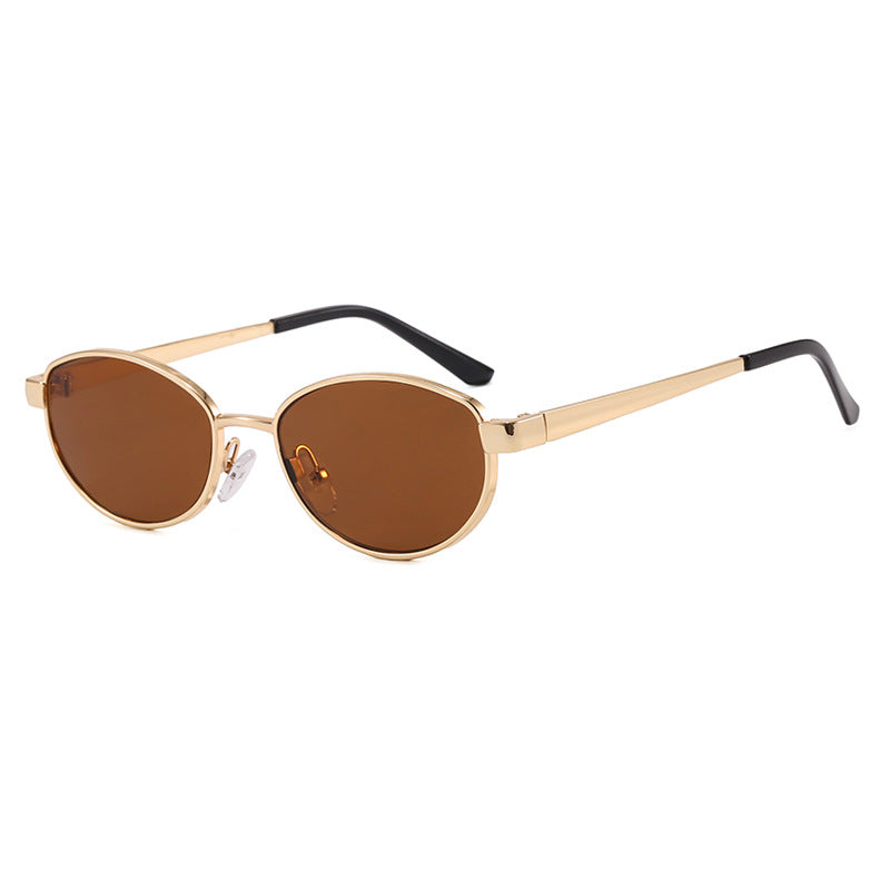Damen modische Sonnenbrille im eleganten Ovaldesign mit hochwertigem Metallrahmen Brehn