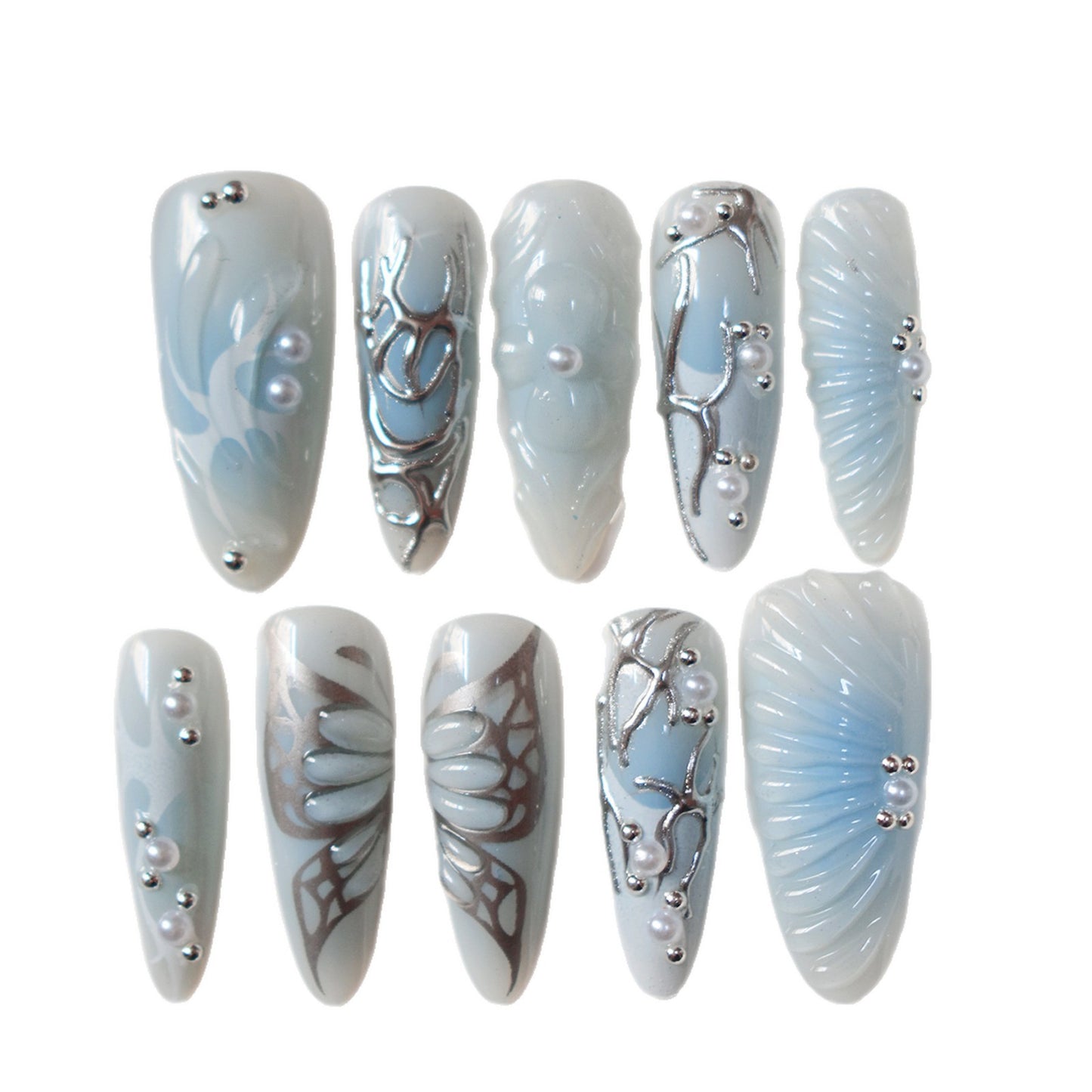 Künstlerisches Press-On Nageldesign Brehn