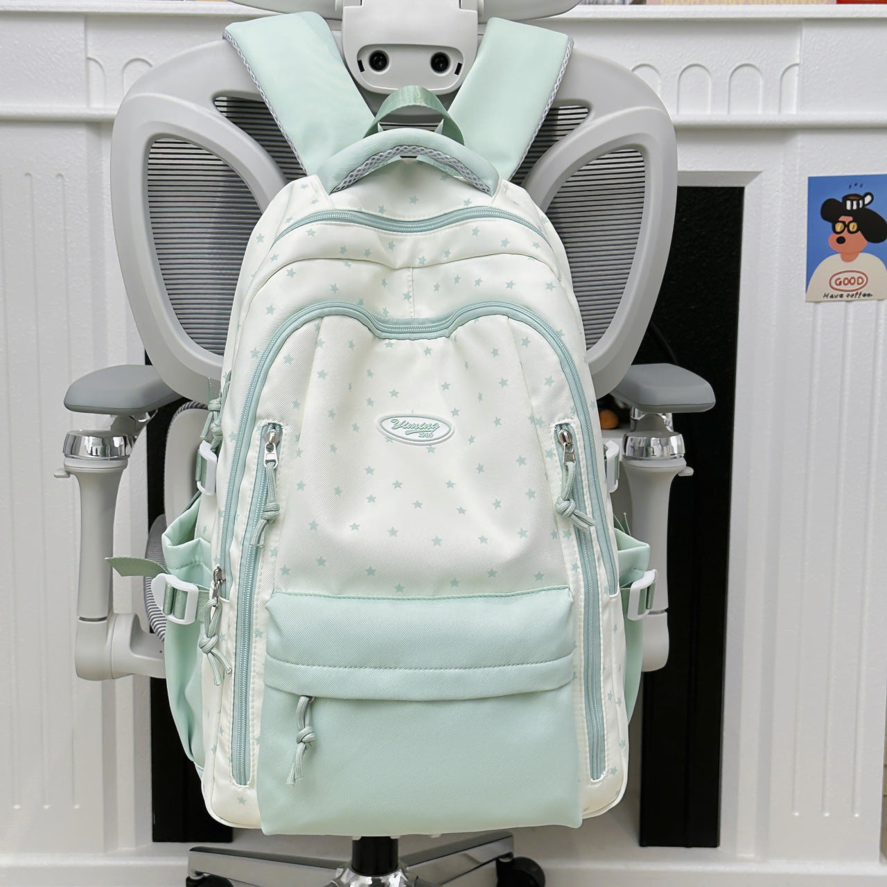 Chic multifunktionaler Schulrucksack mit Stern-Applikationen