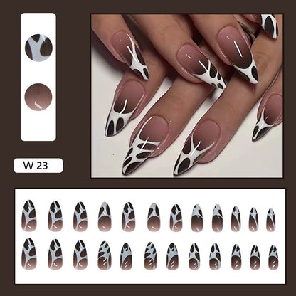 Künstlerisches Press-On-Nagelset mit abstraktem Design