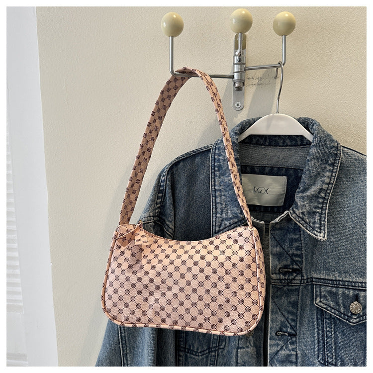 Stylische karierte Schultertasche