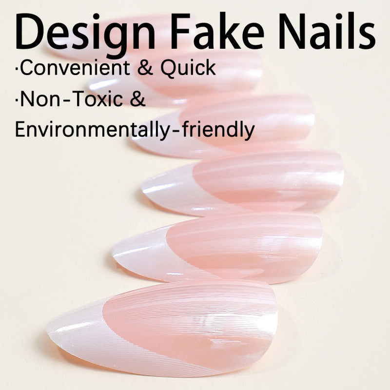 Glänzendes mandelförmiges Press-On-Nagelset