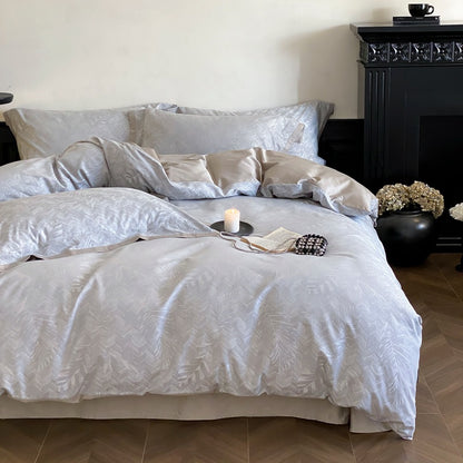 Luxuriöses Bettwäsche-Set aus Satin mit dezentem Blumenjacquard