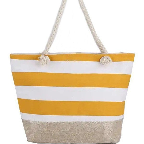 Strandtasche mit Maritimen Streifen und Robusten Seilgriffen Brehn
