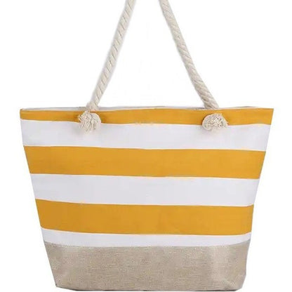 Strandtasche mit Maritimen Streifen und Robusten Seilgriffen Brehn