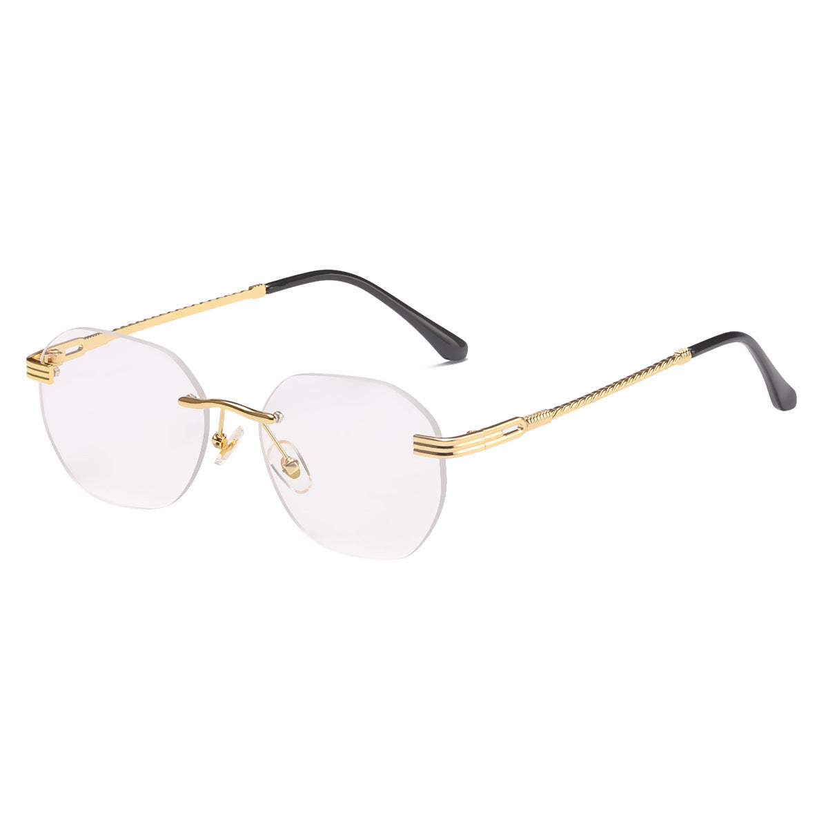 Damen modische geometrische Sonnenbrille mit dekorativem Metallrahmen Brehn