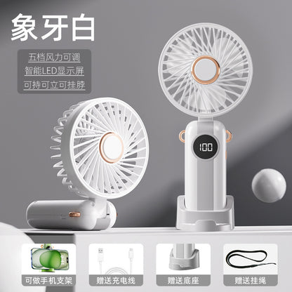 Unisex Tragbarer Lüfter mit intelligentem LED-Display und variabler Geschwindigkeitssteuerung Brehn